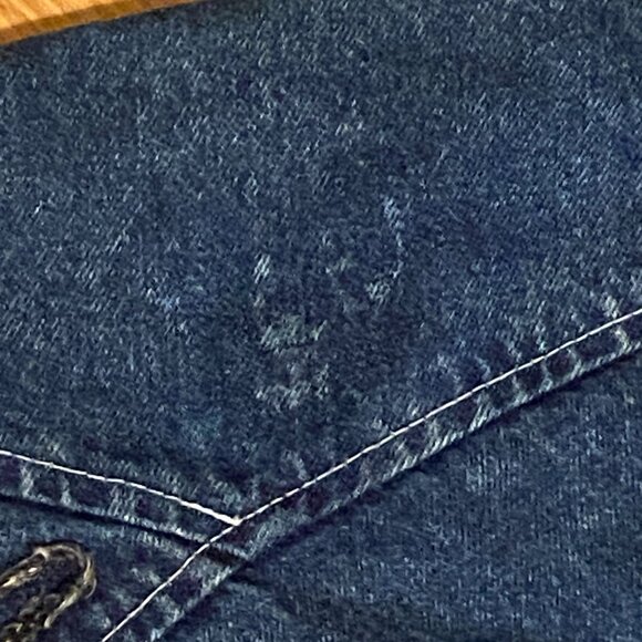 VINTAGE Denim Long Jacket Art Deco Sequins/Beads Women's Size (M) - Picture 11 of 11